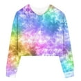 thumbnail image 4 of RTKFRFLM Big Girls Tie-Dye Hooded Sweatshirt Kids Long Sleeve Cropped Pullover Top Trendy Colorful Fashion Hoodie for School Soft Breathable Activewear for Toddler & Youth Girls, 4 of 4