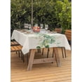 thumbnail image 2 of Outdoor Tablecloth with Umbrella Hole and Zipper, Green Eucalyptus Leaves Rectangle Table Cloth 60x102 Inch Waterproof Tablecloth, Vintage Art Farmhouse Rustic Picnic Table Cover for Patio Camping, 2 of 7