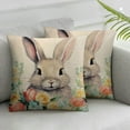 thumbnail image 2 of COMIO  Spring Pillow Covers Set of 2, Easter Decorations Throw Pillow Covers Spring Bunny Rabbit Flower Farmhouse Decorative Cushion Cases for Home Sofa Outdoor Decor, 2 of 6