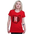 thumbnail image 4 of Ohio Pride OH Shaped Outline State Womens Slim Fit Graphic Tee Brisco Brands X, 4 of 5