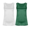 thumbnail image 4 of Women's Hollow Out Sleeveless Round Neck Camisole Tank Top Blouse 2Pc Set Solid Color Pleated Tube Top Casual Daily Wear Vacation Beach Outfits Fashion Essential Gift for Women, 4 of 7