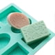 thumbnail image 4 of Molde de silicona para jabón, 6 moldes con relieve floral, ovalado y rectangular., 4 of 5