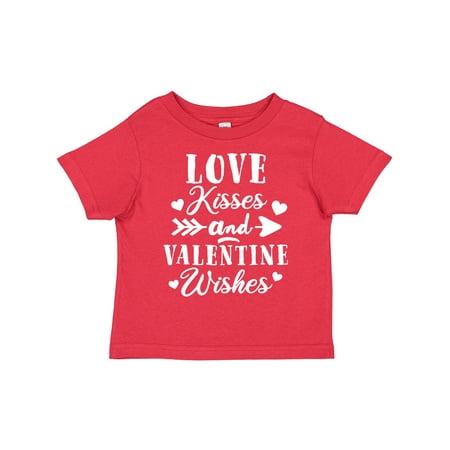 

Inktastic Valentine s Day Love Kisses and Valentine Wishes Gift Toddler Boy or Toddler Girl T-Shirt