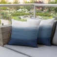 thumbnail image 3 of Outdoor Pillow Covers 18x18 Set of 2, Navy Blue Ombre Waterproof Patio Throw Pillow Covers for Couch Sofa Chair, Modern Abstract Art Texture Decorative Pillowcases for Throw Pillows, 3 of 9
