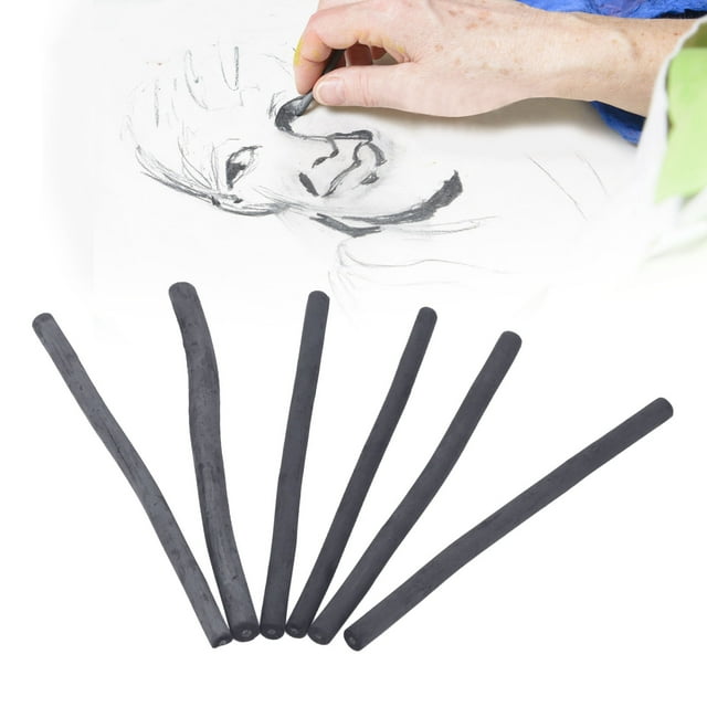 Charcoal Sticks, Compressed Charcoal Sticks Portable Lightweight for Sketch for Painting