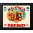 thumbnail image 2 of Vintage Booze Labels 24x20 Black Modern Framed Museum Art Print Titled - La Confession Cigars, 2 of 5