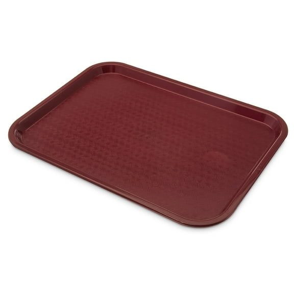 Carlisle CT121661 Plastic Cafeteria Tray - 16 3/10" L x 12"W, Burgundy- Case of 24