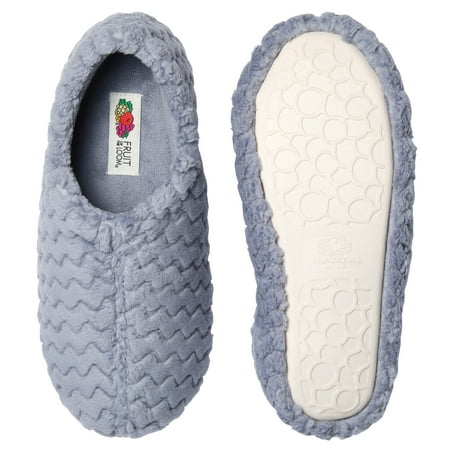 

Fruit of the Loom Women s Chevron Closed Back Slipper - Blue - MEDIUM