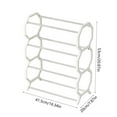 thumbnail image 3 of Shoe Rack,4-Tier Shoe Storage Organizer for Entryway and Closet,Holds 9-12 Pairs of Shoes,3 Fabric Shelves,Steel Frame,Industrial,Rustic White, 3 of 6