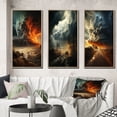 thumbnail image 1 of Designart "Storm Raging SPIRAL III" Nautical & Beach Framed Wall Art Set Of 3 - Grey Storms Frame Gallery Wall Set For Home Decor, 1 of 6