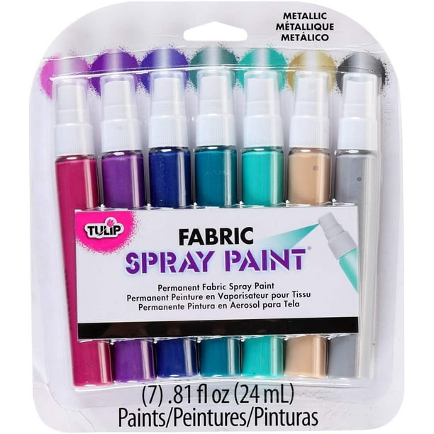 Tulip 0.81 fl oz Fabric Spray Paint 7 Pack, Metallic