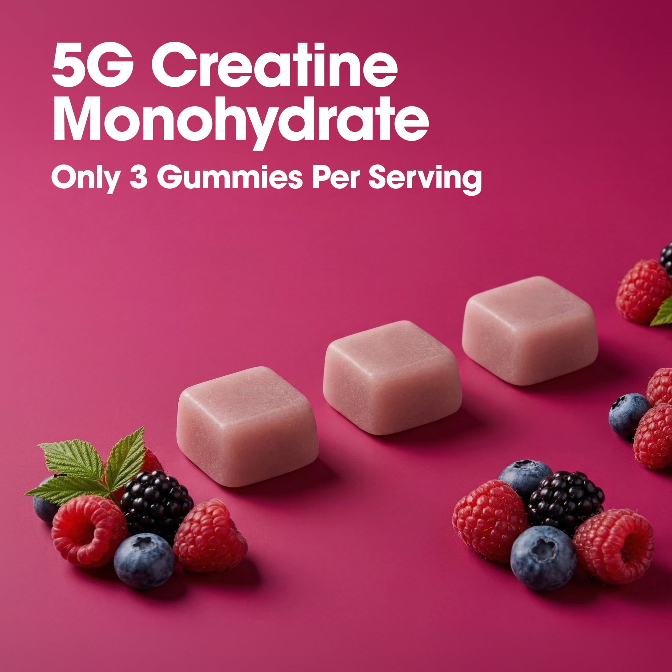 Optimum Nutrition Creatine Monohydrate Gummies, Mixed Berry, 75 Count