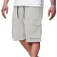 thumbnail image 4 of pstuiky Pantalones cortos para hombre, Pantalones cargo casuales de color sólido para hombre, para ejercicio, a la moda, para exteriores, con cordón, cintura elástica, pierna recta, bolsillos, 4 of 4