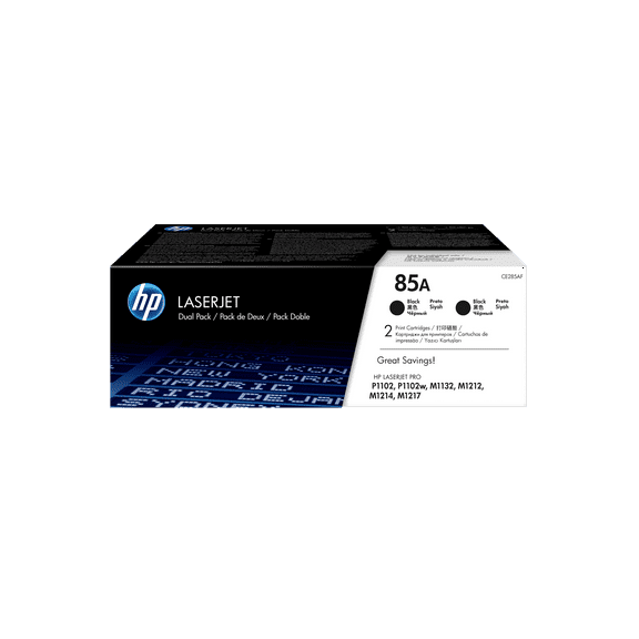 HP 85A 2-pack Black Original LaserJet Toner Cartridges, Per cartridge: 1,600