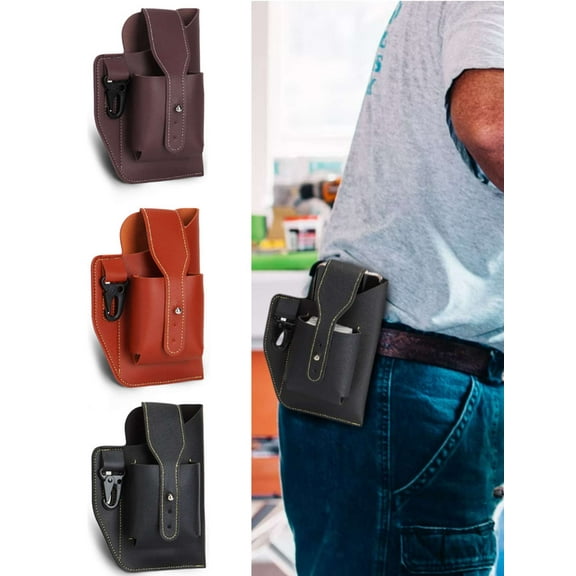 Gustave Leather Holster Cell Phone Case for Apple, Samsung, Black