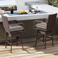 thumbnail image 4 of Costway 1 PCS 29" Patio 360° Swivel Bar Stool with Cross-Woven Armrests Footrest & Seat Cushion, 4 of 9