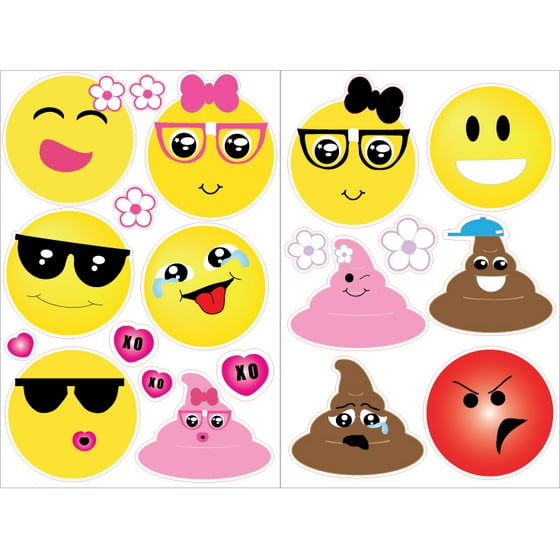 Emoji Wall Decals Stickers With Hearts And Flowers Emoji Wall Decals Stickers With Hearts And Flowers Decor Party Decorations 4in Com