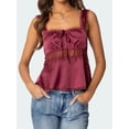 thumbnail image 3 of LMLYSoH Women Babydoll Tank Tops Slim Lace Trim Square Neck Sleeveless Backless Crop Shirt Summer Streetwear, 3 of 9