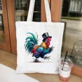 thumbnail image 1 of Bolso de compras para mujer, Bolsa Escolar de Anime con estampado de pollo y acuarela, de lona, a la moda, 1 of 1