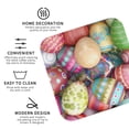 thumbnail image 3 of Honeii Easter Eggs print Leather Coaster Set of 4, ideal for safeguarding your furniture from drinks spills and effortless cleanup-Square, 3 of 6