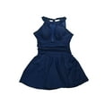 thumbnail image 5 of One Piece Swimsuits for Women with Skirt High Neck Plunge Mesh Bathing Suit Modest Tummy Control Monokini Swim Dress, 5 of 9