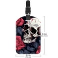 thumbnail image 6 of Square 2Pack PU Leather Roses and Skull Cruise Luggage Tag with Privacy Cover and Name ID Tag for Travel Handbags Backpacks Luggage Tags, 6 of 6