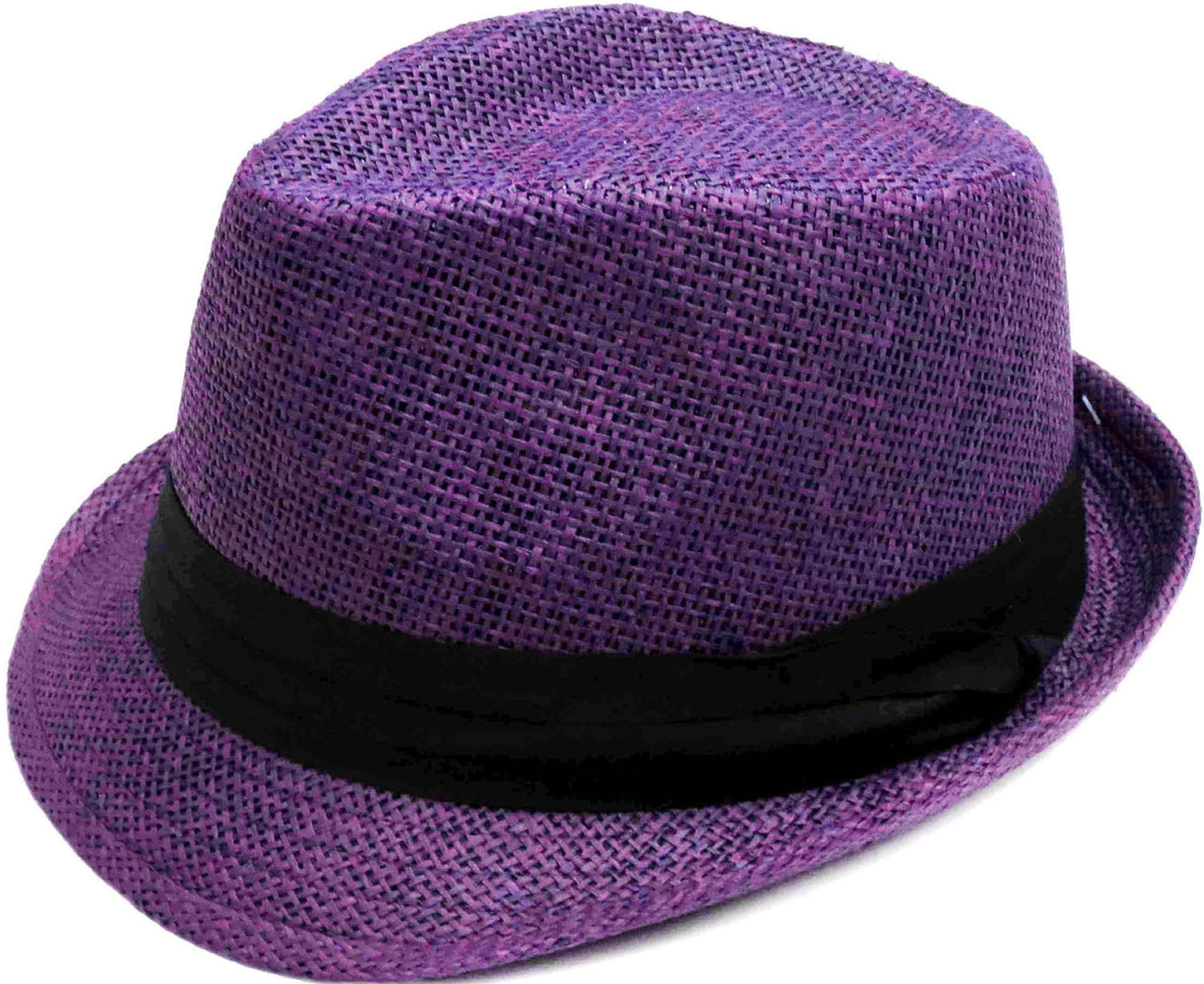 purple trilby hat