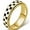 Gold, variant on 8mm Stainless Steel Checkerboard Chess Pattern Rotating SpinnerWedding Band Biker Statement Ring