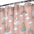 thumbnail image 3 of Swan Princess Castle Pattern Shower Curtain 36"x72" ,Bathroom Decorative Shower Curtains Set with 12 Hooks,Modern Waterproof Washable Shower Curtain, 3 of 6