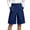 Dark Blue, variant on Women Shorts Sets Outfits Linen Women's Denim Shorts Casual High Waisted Decorative Button Side Zipper Wide Leg with Pocket Shorts Light Blue S