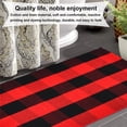 thumbnail image 4 of Maoww Hand-Woven Cotton Plaid Area Rug Anti Slip Doormat Floor Mat Layered Carpet for Laundry Kitchen, Red Black, 90x60cm, 4 of 7