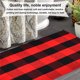 thumbnail image 5 of Bewildely Alfombra de algodón tejida a mano a cuadros, alfombra antifelpudo, alfombra en capas para lavandería, cocina Decoración del hogar negro rojo 90x60cm, 5 of 6