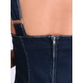 thumbnail image 5 of INSPIRE CHIC Women's Zipper Neck Sleeveless Side Split Strap Bodycon Denim Dresses XS Dark Blue, 5 of 6