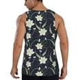 thumbnail image 3 of Haiem Lilies Flowers Men Workout Tank Top Gym Bodybuilding Sleeveless Muscle T Shirts Athletic Tank Breathable Workout Shirt-XX-Large, 3 of 9