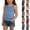 Blue, variant on Girls Summer Ribbed Knit Camisole Casual Stretch Crewneck Sleeveless Tshirts Kids Slim Tank Tops