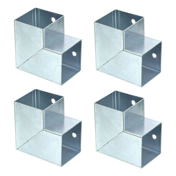 2-Way Gazebo Brackets Kit, Right Angle Corner Bracket Woodworking DIY Post Base Kit for 1.6" x 1.6" Lumber for Outdoor Patio Gazebo Log Cabins (4 Pack)