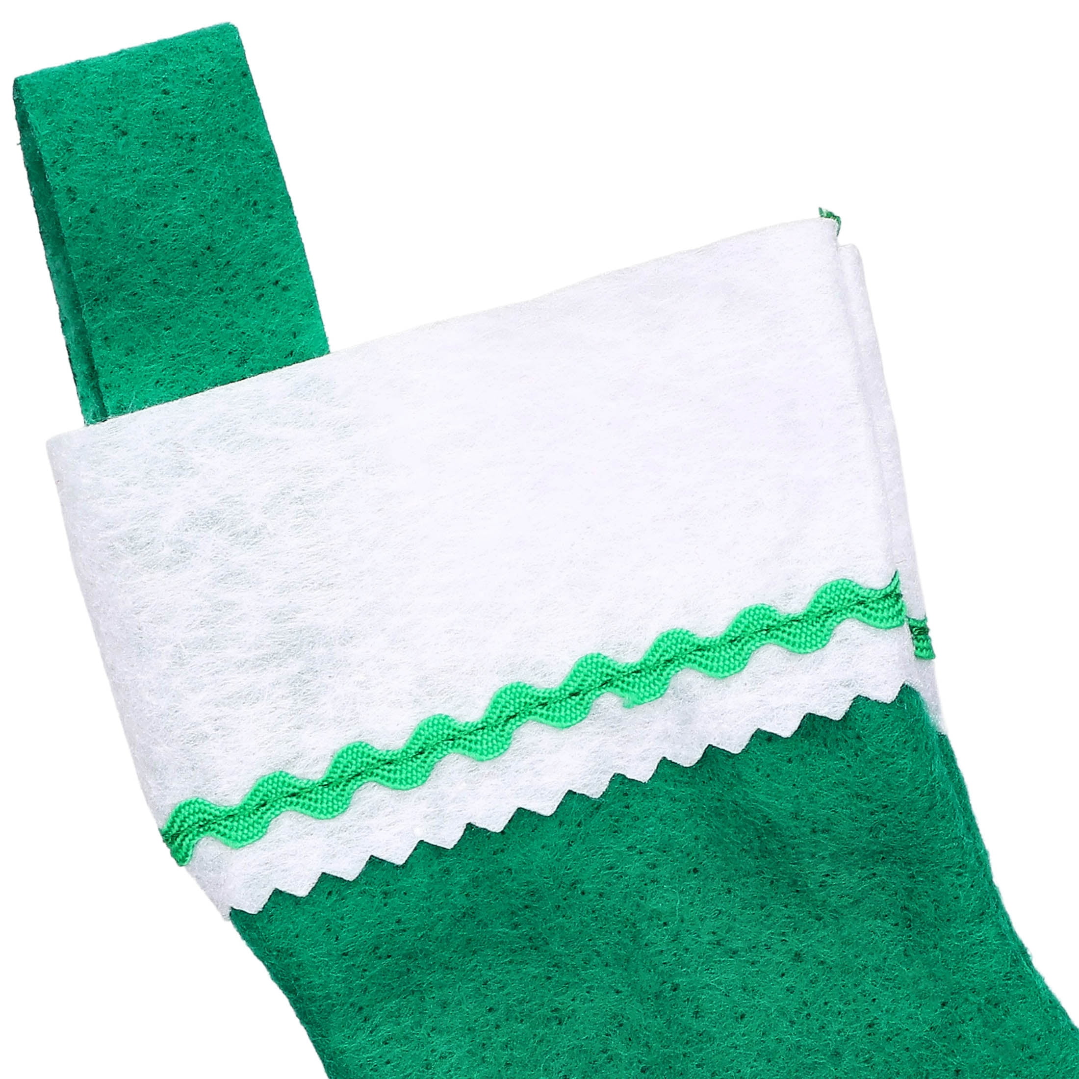 Mini Christmas Stockings, Green and White, 6", 4 Count, by Holiday Time