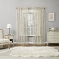 thumbnail image 5 of No. 918 Lillemor 2-pack Vintage Floral Lace Sheer Rod Pocket Curtain Panel Pair, Cream, 50"W x 96"L (2 Panels), 5 of 6
