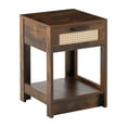 thumbnail image 6 of Homy Casa Rattan Front Accent Cabinet with Storage Shelf for Living Room Corner Decor, Brown, 6 of 8