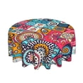 thumbnail image 3 of Round Tablecloth 60 Inch,Stain Resistance Polyester Bohemian Style Table Cloth,Table Cover for Kitchen Dining Table, Buffet Parties and ​Camping, 3 of 6