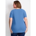 thumbnail image 2 of Avenue Women's Plus Size Triple Keyhole Short Sleeve Tee, 2 of 2