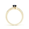 thumbnail image 2 of Angara Natural 0.6 Ct. Blue Sapphire with Diamond Classic Ring in 14K Yellow Gold for Women (Ring Size: 3), 2 of 9