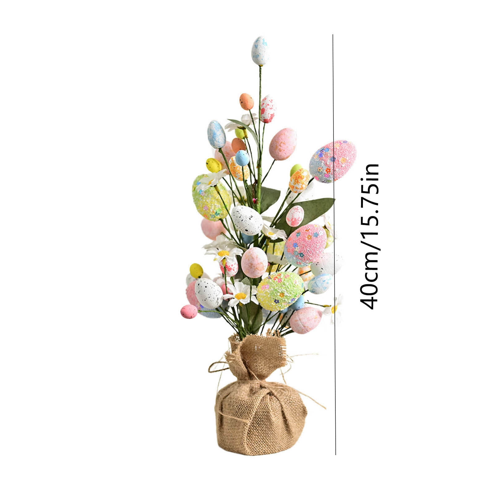 Lunxisen 3 Pcs Easter Egg Home Party Decoration Simulated Flower Branch Ornament Spring Holiday Decor