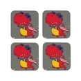 thumbnail image 2 of Balery 4 Pcs Dinosaur Super Hero Cartoonleather Coasters Set, Drink Table Cup Coasters For Living Room Kitchen Coffee Decor, 2 of 9