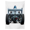 thumbnail image 3 of Ambesonne Cars Tablecloth Rectangular Table Cover, Super Fast Vehicle Back, 60"x90", Bluegrey White and Black, 3 of 4