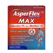 Akron Pharma Asperflex MAX Pain Relief Patch with Lidocaine 4% and Menthol 1%