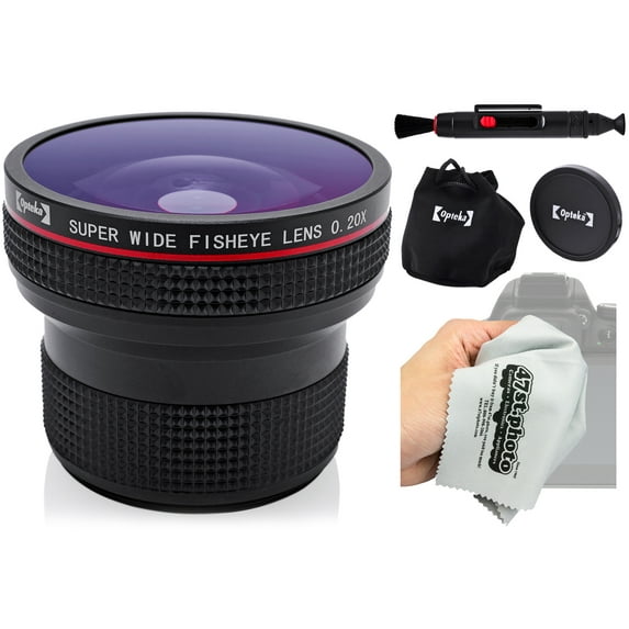 Opteka 0.20X HD Super AF Wide Angle Fisheye Lens with Microfiber Cloth for Sony Alpha A99, A77, A65, A58, A57, A55, A37, A35, A33, A900, A700, A580, A560, A550, A390, A380 and A330 Digital SLR Cameras