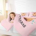 thumbnail image 3 of Manfei Kawaii Capybara Twin Comforter Sets,Lovely Letter Print Bedding Set,Light Pink,Pink Reversible,2-Piece,1 Comforter and 1 Pillowcase, 3 of 7