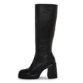 thumbnail image 2 of Botas SOVANYOU de piel negra con plataforma hasta la rodilla para mujer, 2 of 5