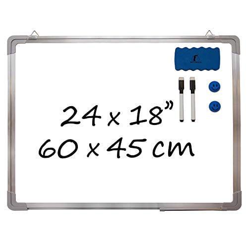 Dry Wipe Board 15 x 12 in with 1 Magnetic Eraser Whiteboard Set 4 Magnets and 6 Magnetic Labels Wall Hanging Reminder Kanban Scrum Dry Erase White Board for Home and Office